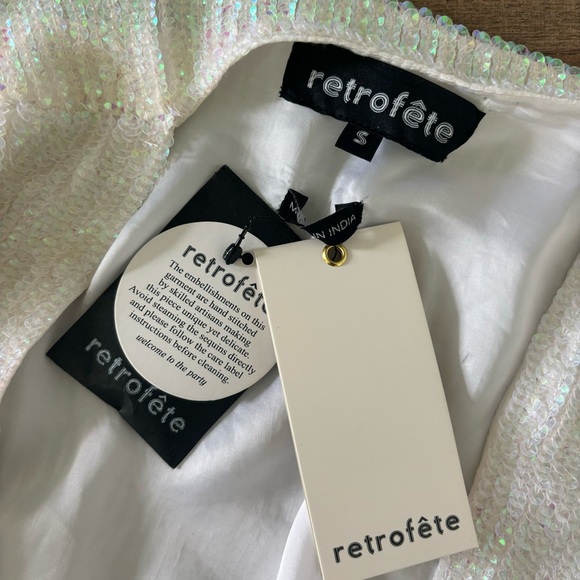 retrofete gabrielle sequin belted robe mini dress new nwt - Picture 6 of 9